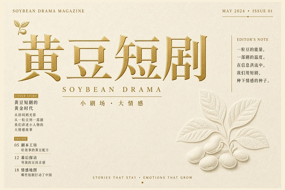 黄豆短剧品牌与影像主题插画